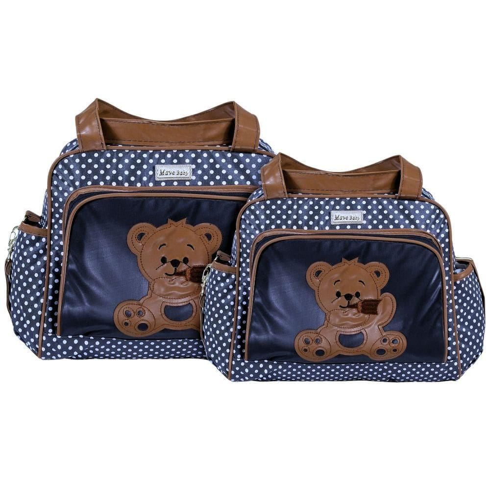 Kit Bolsas Maternidade Ursinho Baby Passeio Azul Marinho