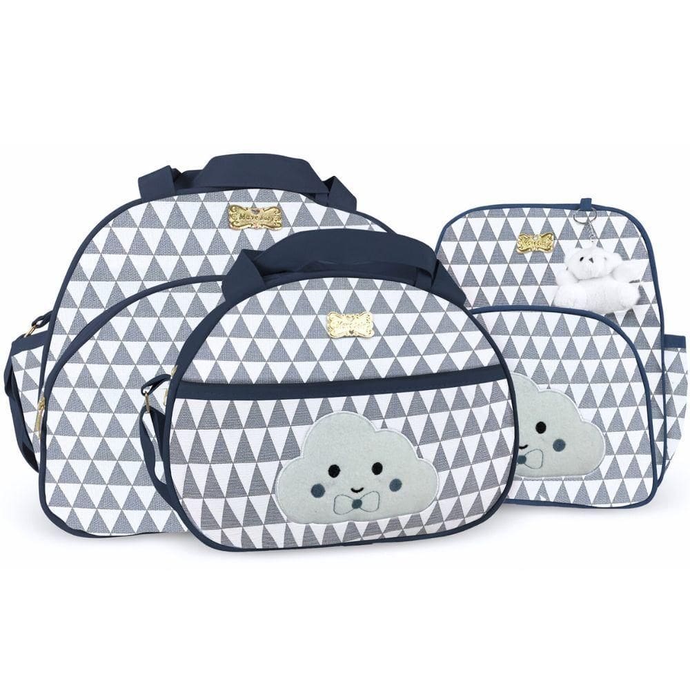 Kit Bolsas E Mochila Maternidade Prisma Baby Azul Marinho