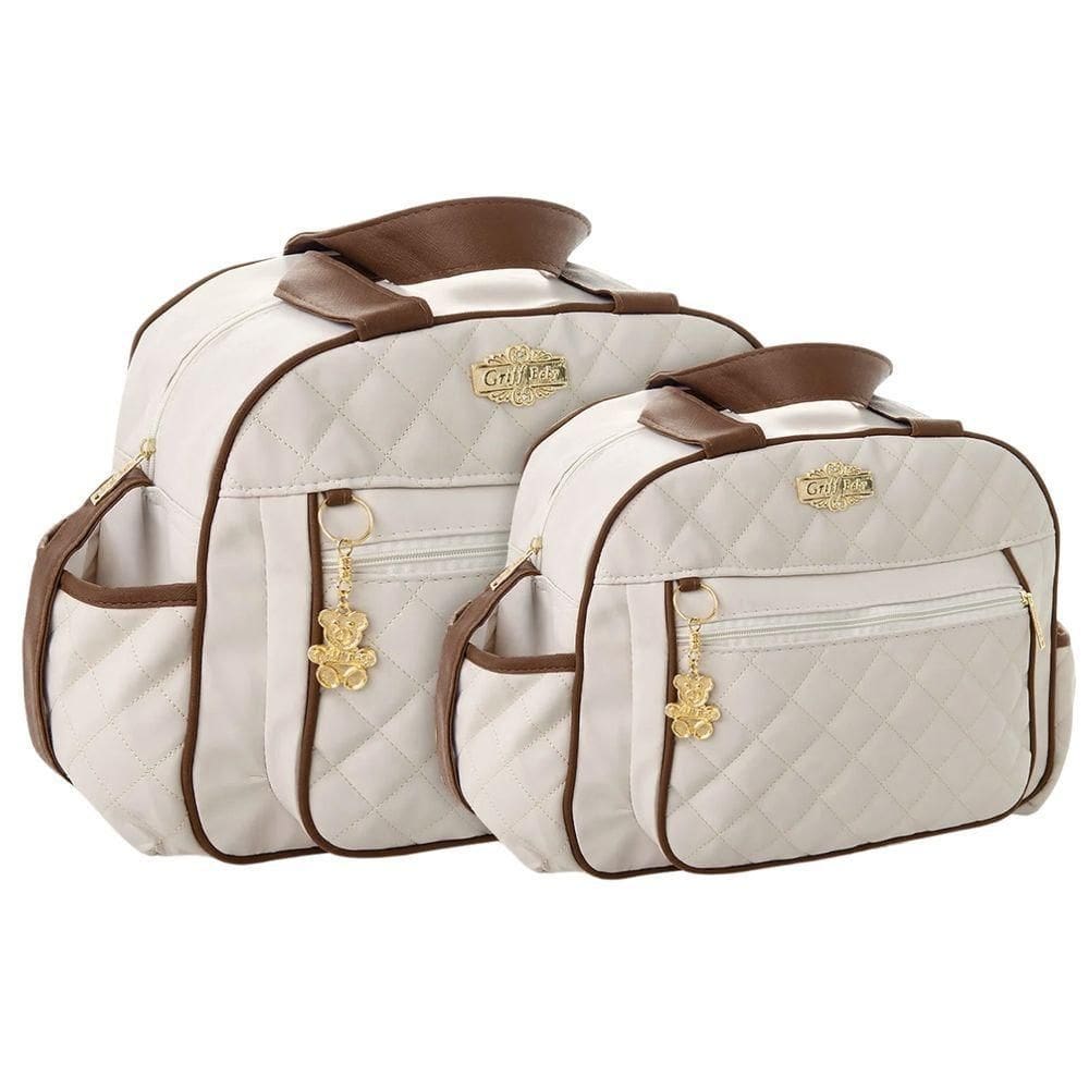 Kit Bolsas Maternidade Matelassê Baby Essence Bege