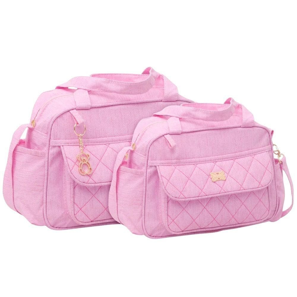 Kit Bolsas Maternidade Matelassê Classic Rosa