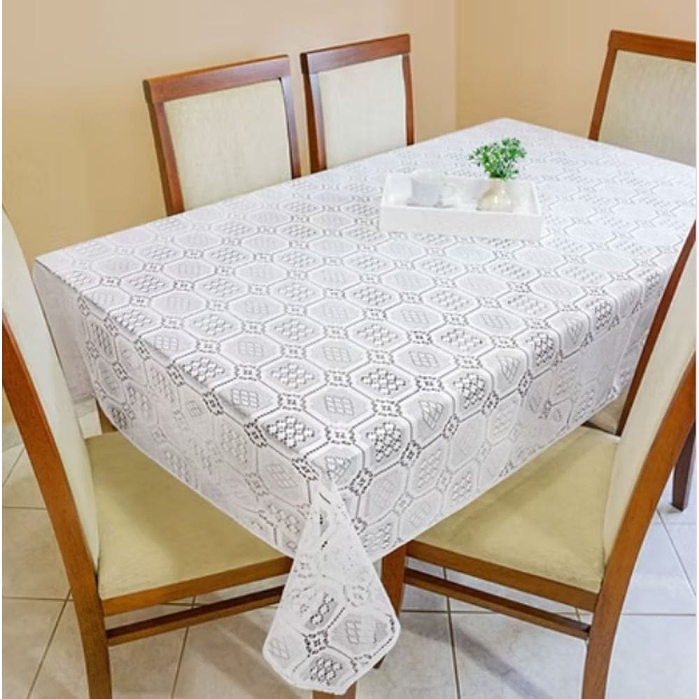 Toalha de Mesa de Renda Floral Jacquard 1,50m x 1,50m