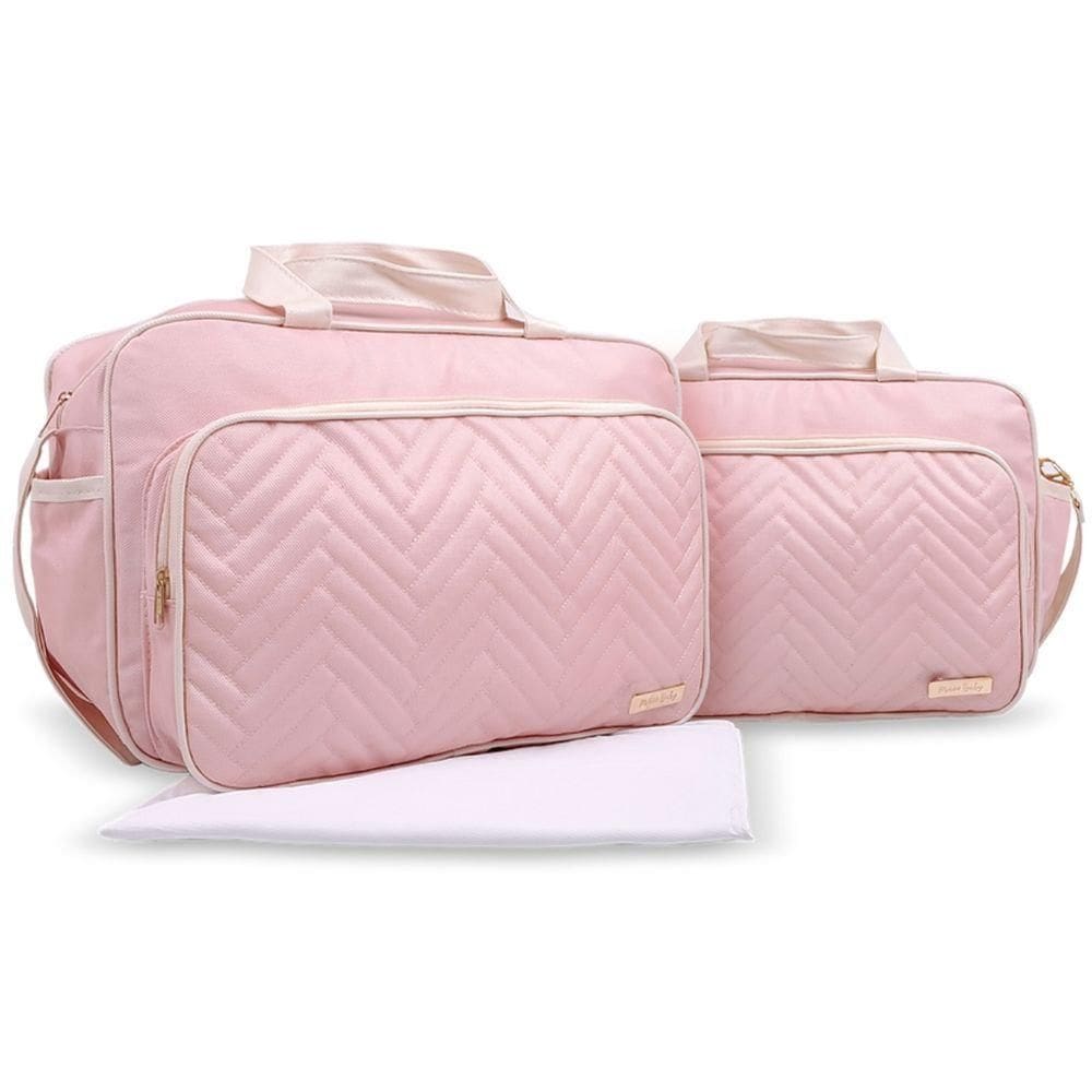 Kit Bolsas Maternidade Bebê Classic Premium Rosa