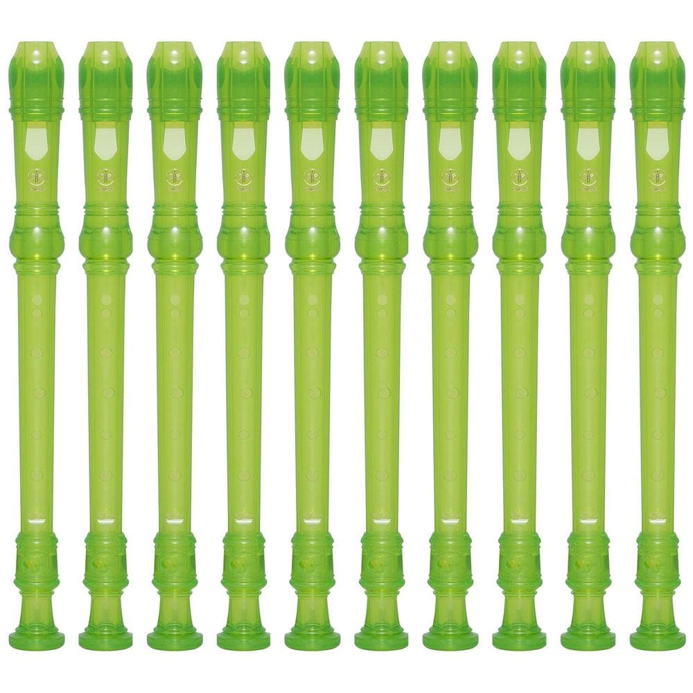 Kit 15 Flautas Doce Soprano Barroca YRS-20B Verde Yamaha