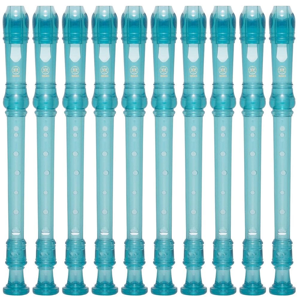 Kit 10 Flautas Doce Soprano Barroca Em C YRS-20B Azul Yamaha