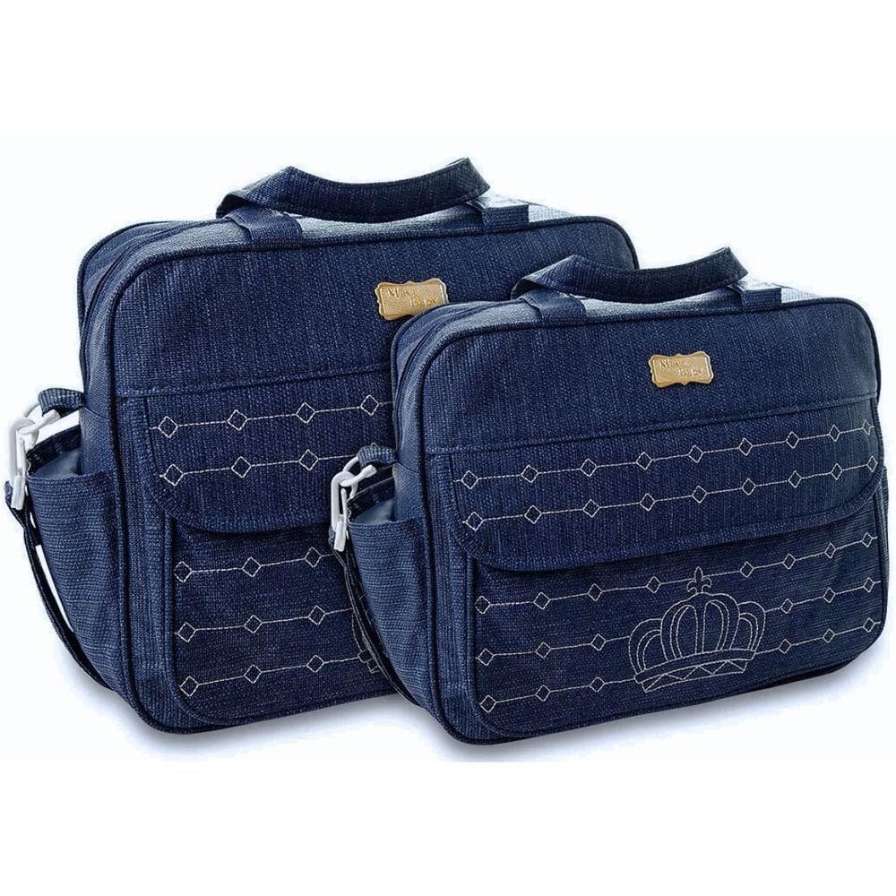 Kit Bolsas Maternidade Príncipe Princesa Baby Azul Marinho