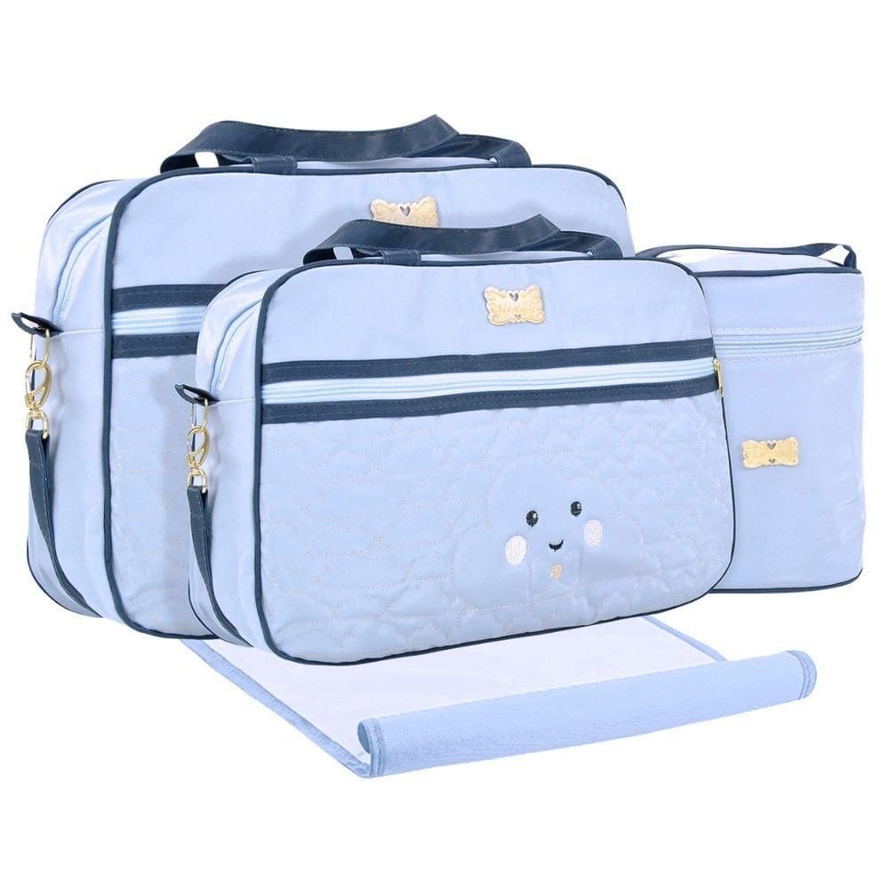 Kit Bolsas Maternidade Nuvem Class Baby Azul Claro