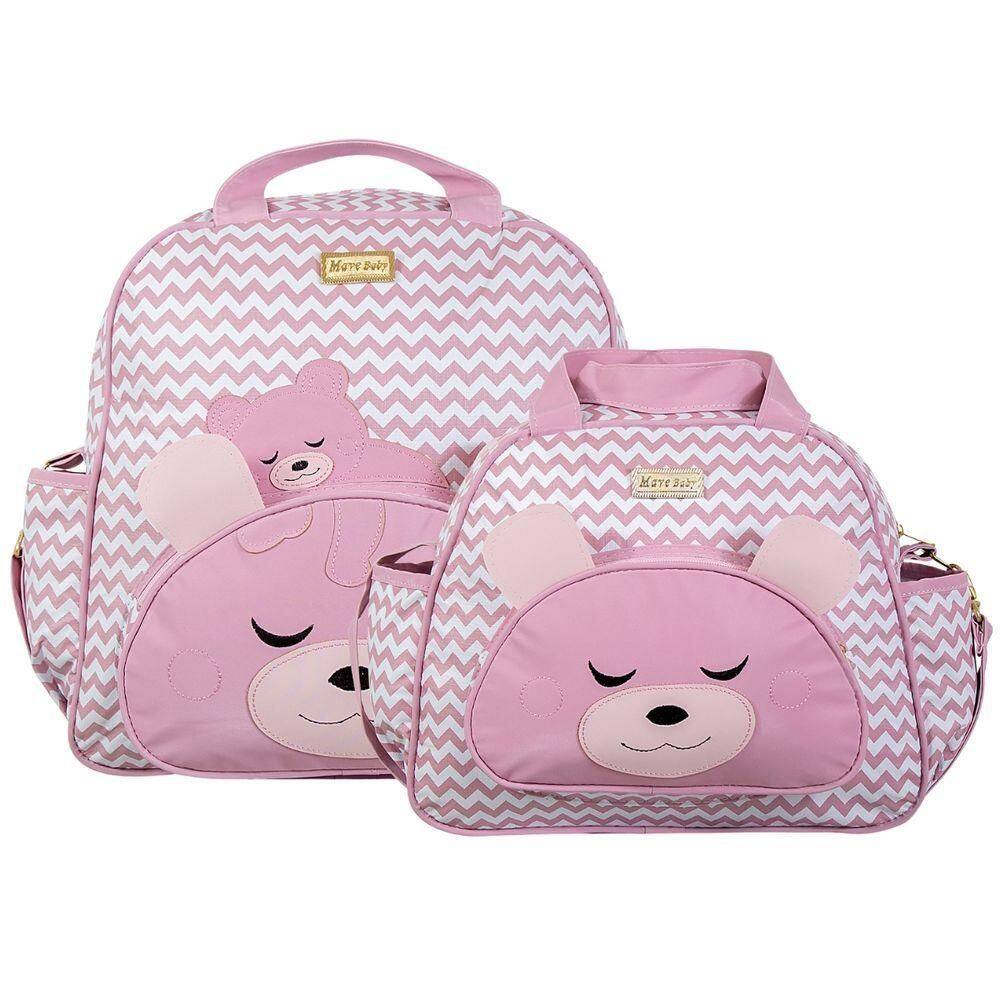 Kit Bolsas Maternidade Ursinho Baby Exclusive Rosa