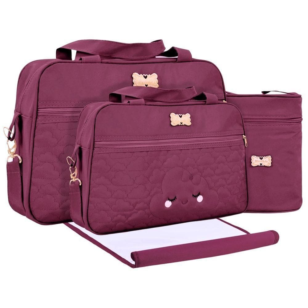 Kit Bolsas Maternidade Nuvem Class Baby Vinho