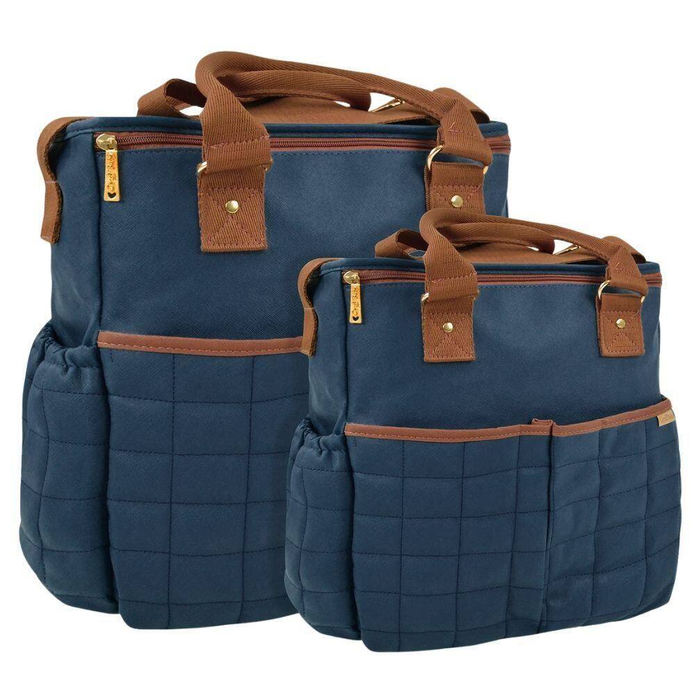 Kit Bolsas Maternidade Baby Classic Gold Azul Marinho