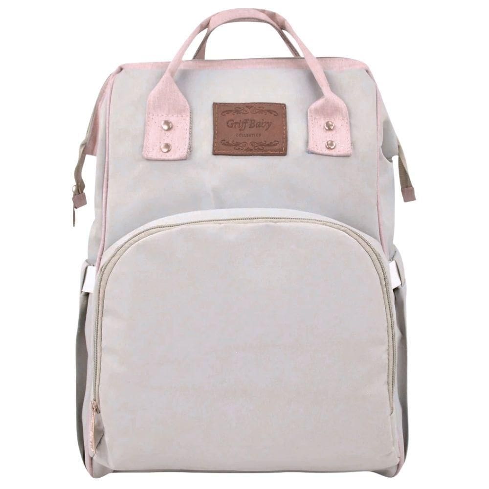 Mochila Maternidade Basic Baby Classic Style Cinza E Rosa