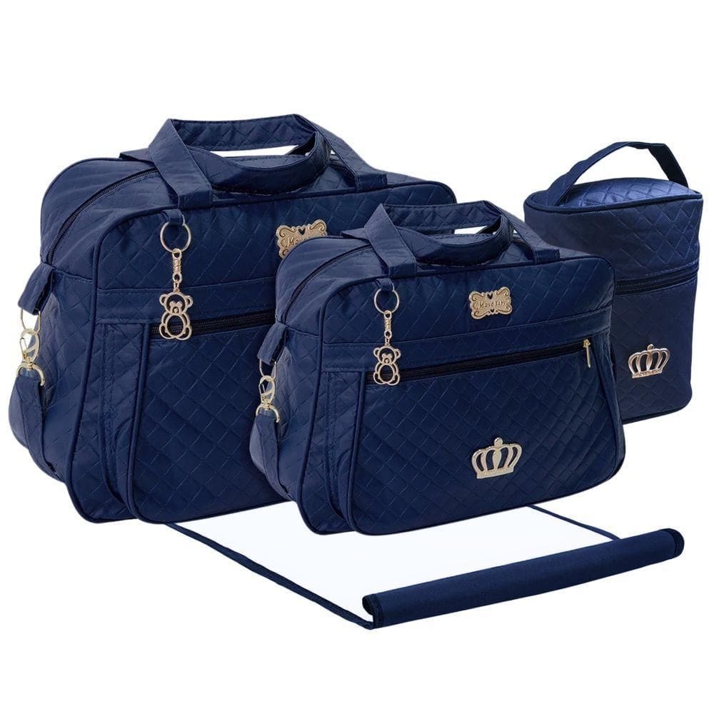 Kit Bolsas Maternidade Royal Baby Completo Azul Marinho