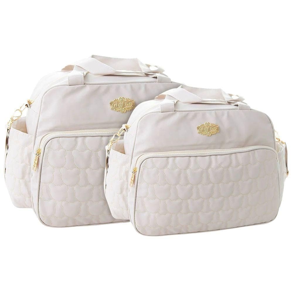 Kit Bolsas Maternidade Matelassê Baby Classic Bege