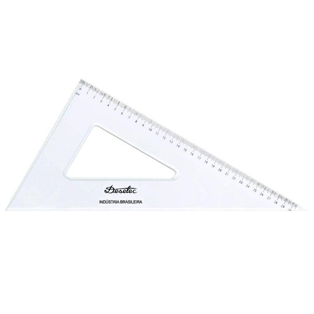 Esquadro Acrílico Trident 60° 32Cm Com Escala 1632