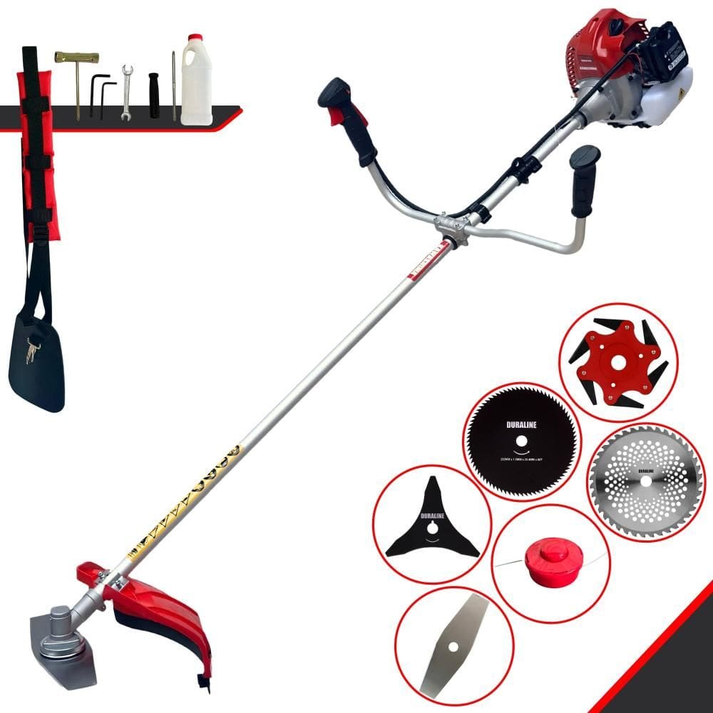 Máquina de Cortar Grama Profissional À Gasolina Kawashima BCJ620L 2T 62cc 3HP 10000rpm Podador de Grama Completo Multifuncional Com 6 Opções de Cortes