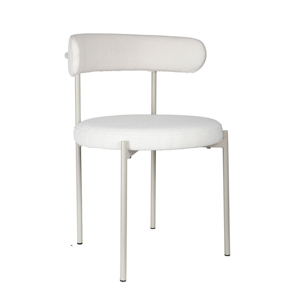 Cadeira para Cozinha de Aço Estofada Serena Off White / Areia
