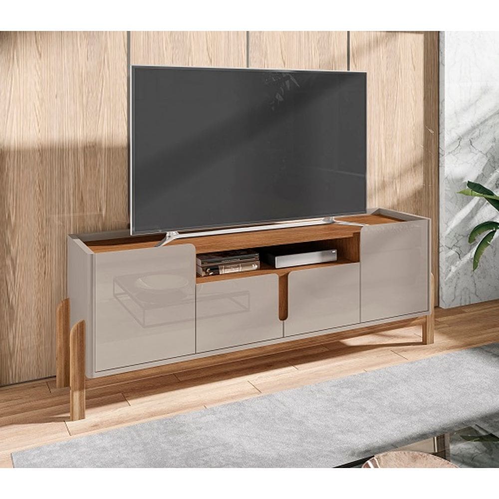 Rack Lizz 1.90 Off White/Cedro - Casa D Móveis