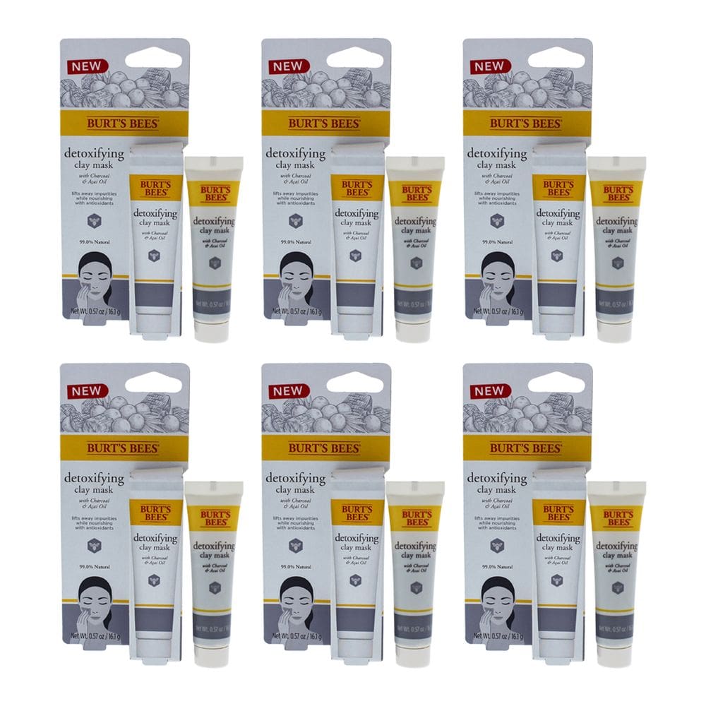 Máscara de argila Burts Bees, pacote desintoxicante com 6