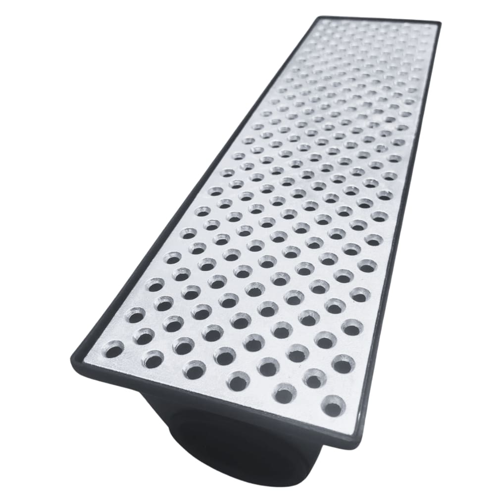 Ralo Linear 15x50 Perfurado com 3 Saídas de 3 Polegadas Ideal para Drenagem de Águas Pluviais