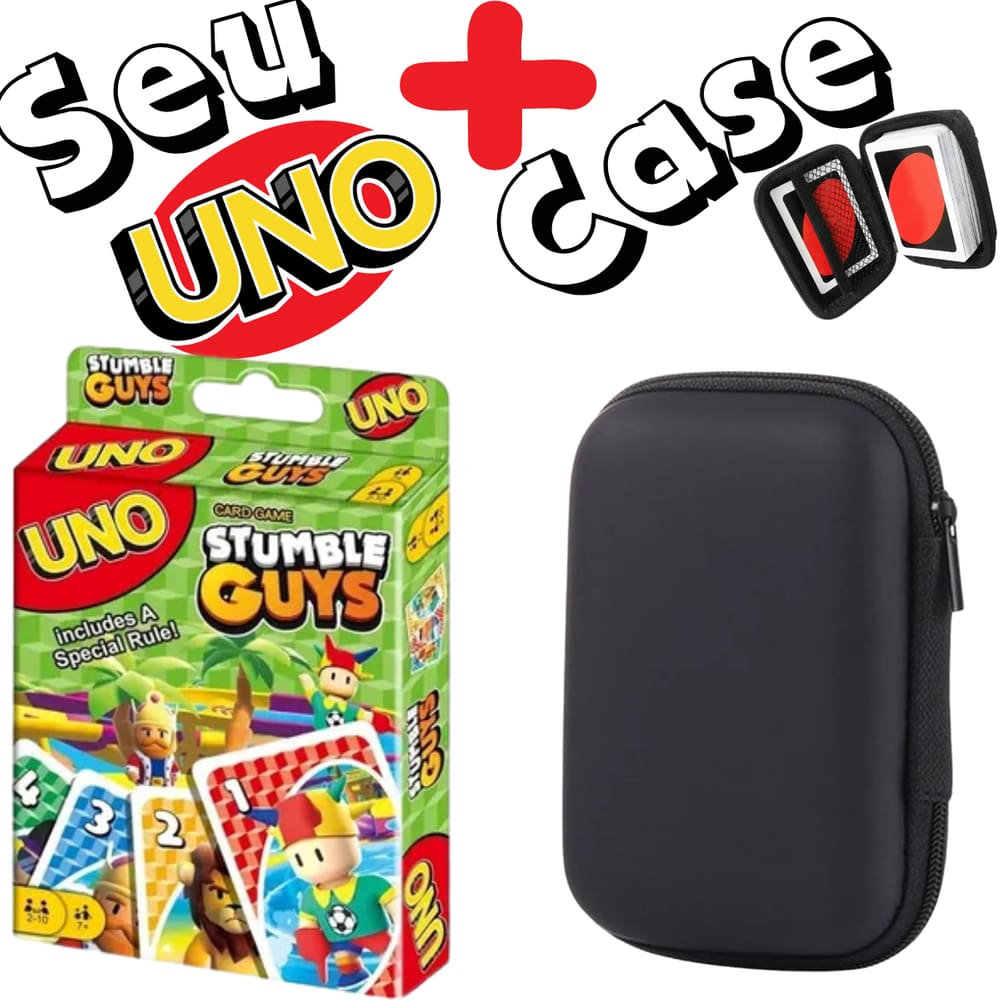 Kit Case + Jogo de Cartas UNO - Stumble Guys