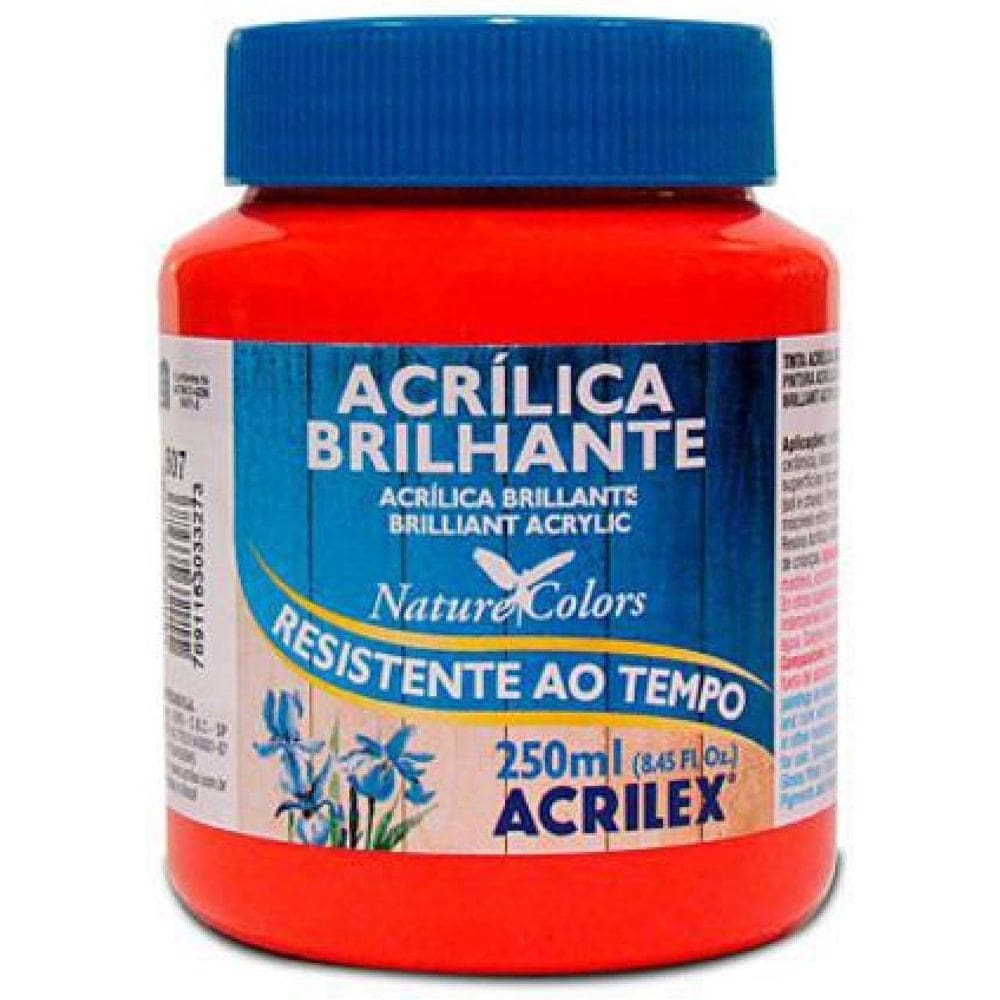 Tinta Acrílica Brilhante Vermelho Fogo 250Ml 507 Acrilex