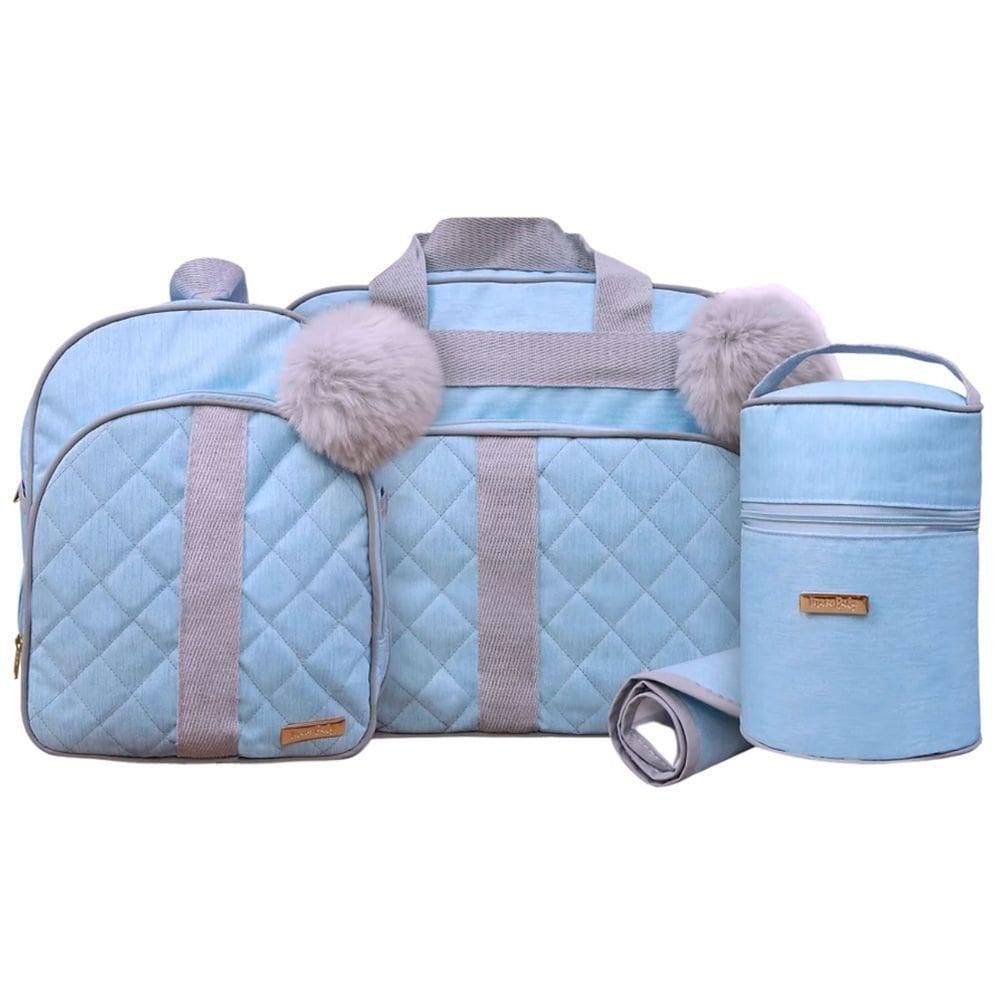 Kit Bolsas Maternidade Baby Premium Elegance Azul Claro