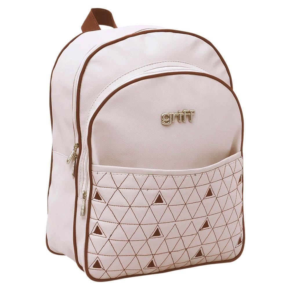 Mochila Maternidade Triângulo Baby Premium Bege