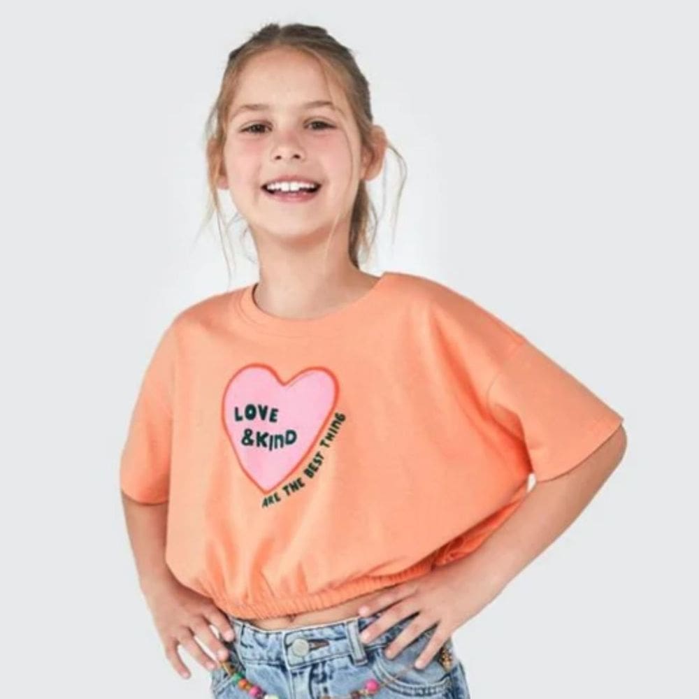 Blusa Infantil Manga Curta Amarração Coral - Hering