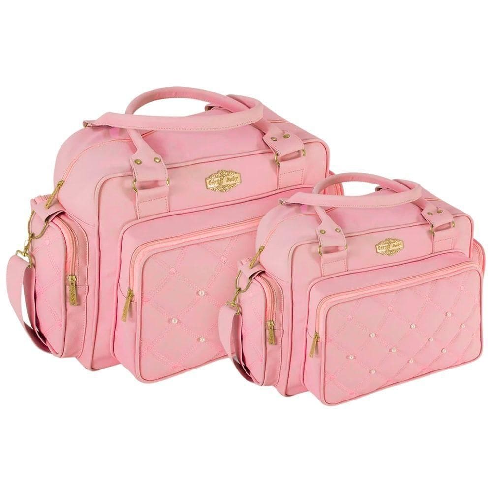 Kit Bolsas Maternidade Baby Lux Elegance Rosa