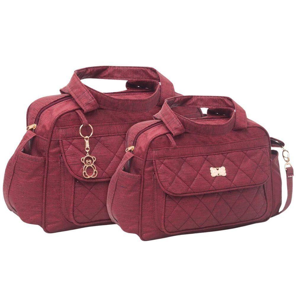 Kit Bolsas Maternidade Matelassê Classic Vinho