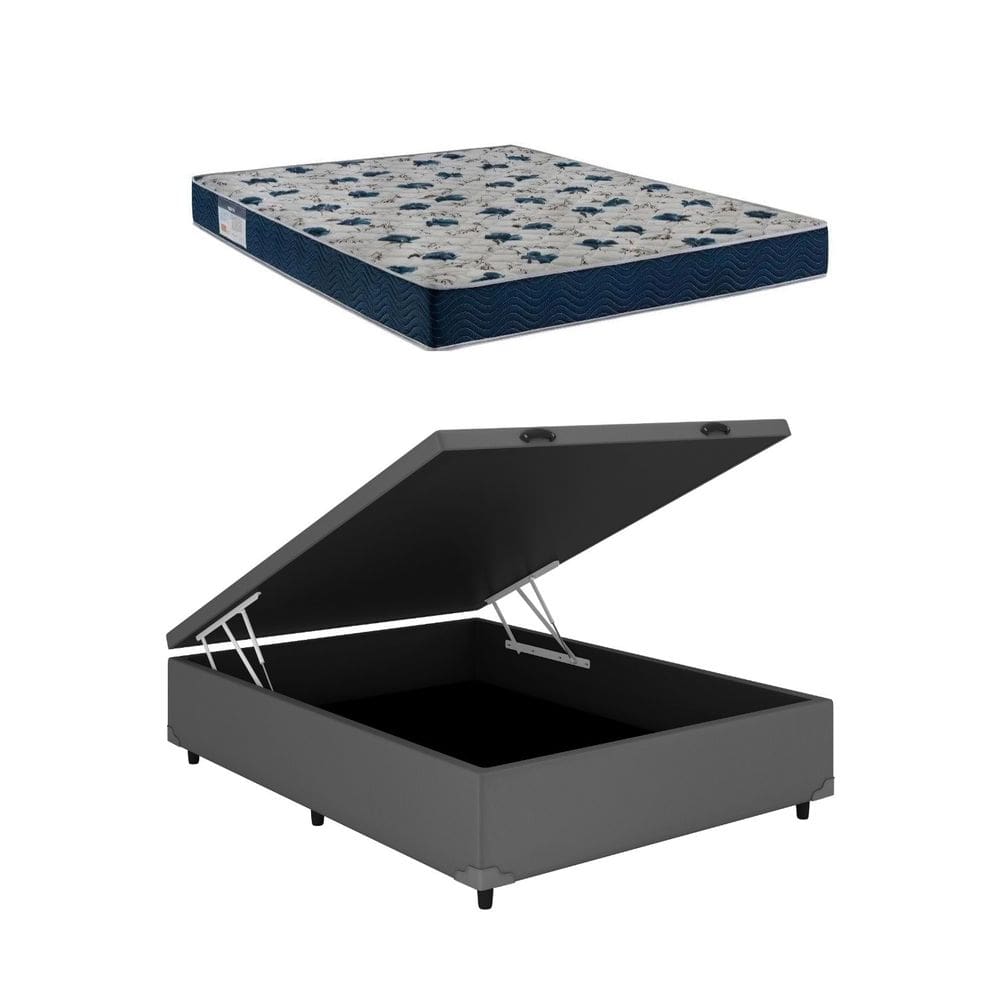 Cama Baú Casal Cinza ISO 60 D28 - Ortobom