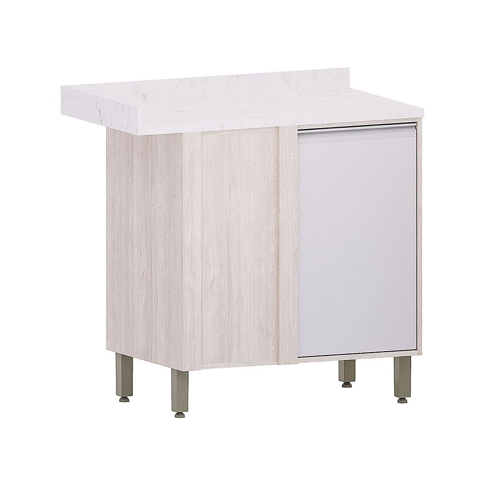 Balcão de Canto Reto de Cozinha com Tampo 95cm 1 Porta Art Luciane Móveis
