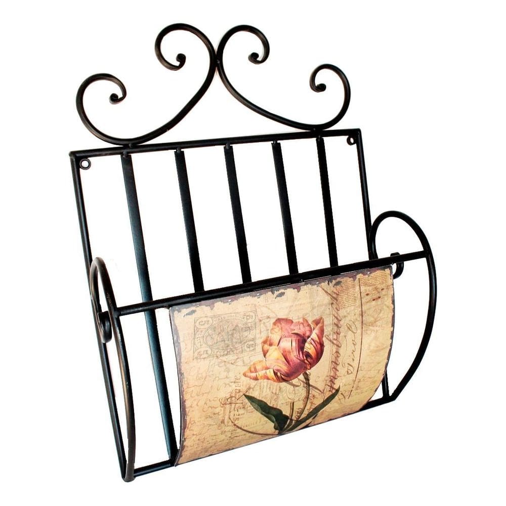 Porta Revista Chão Ou Mesa Vintage De Metal Organizador