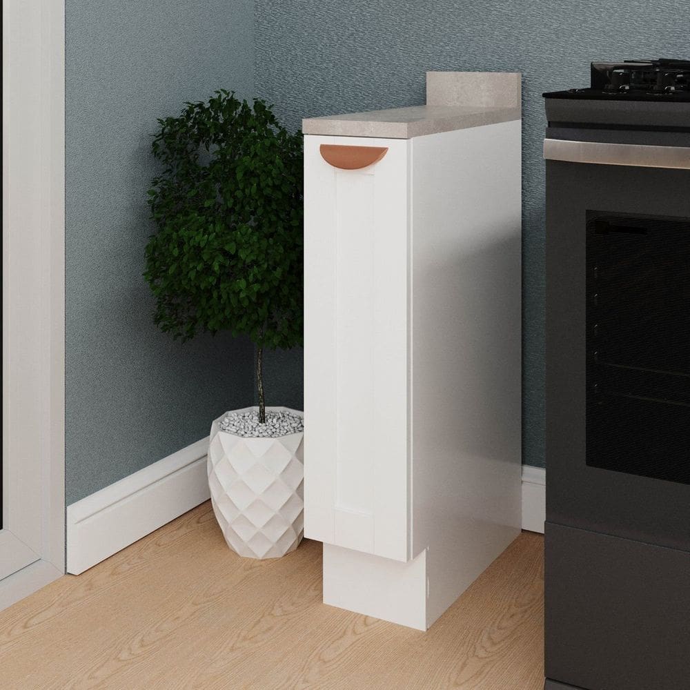 Balcão Porta Tempero 20cm com Tampo Arizona Cabecasa Madeiramadeira Branco