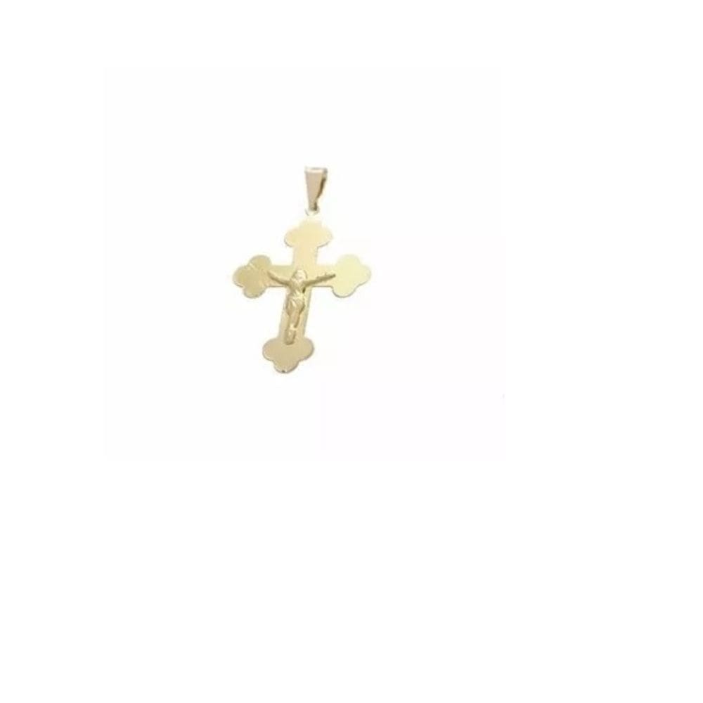 Pingente Cruz Crucifixo Jesus Religioso Folheado 18k