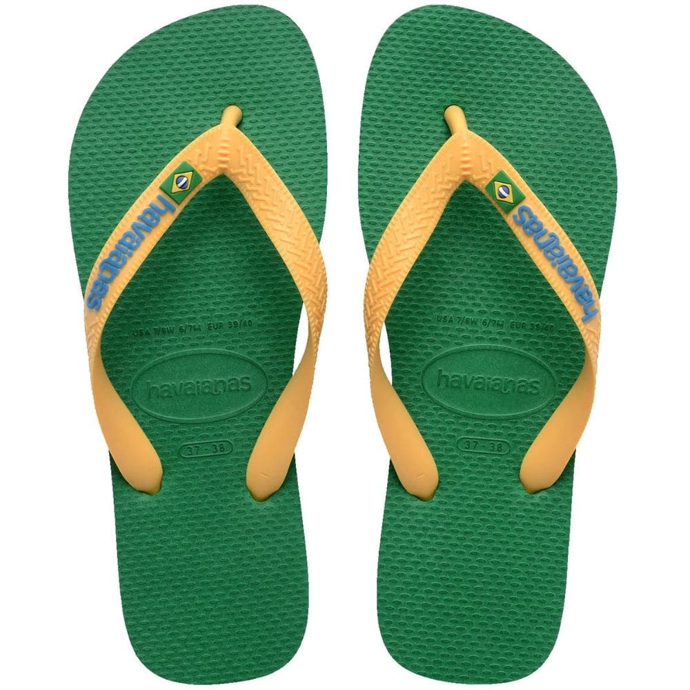 Chinelo Havaianas Brasil Logo - Verde e Amarelo