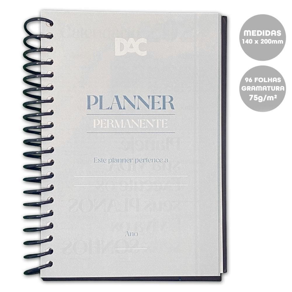 Planner Permanente A5 Com Espiral Dac Vision Azul 96Fls 75G