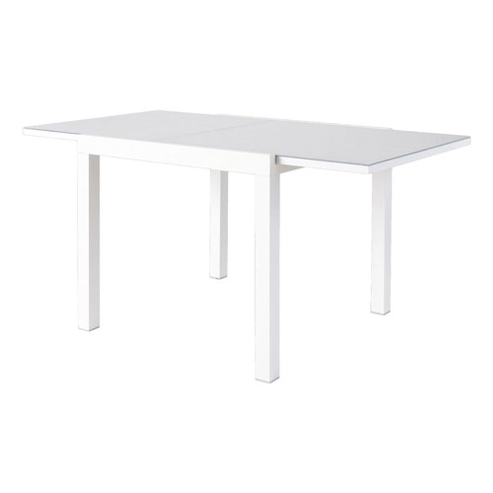Mesa Retangular Extensivel Jardim 90-160cm Aluminio Branco