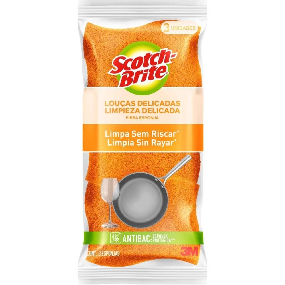 Esponja Para Limpeza Scotch Brite Não Risca-Laranja - 3m