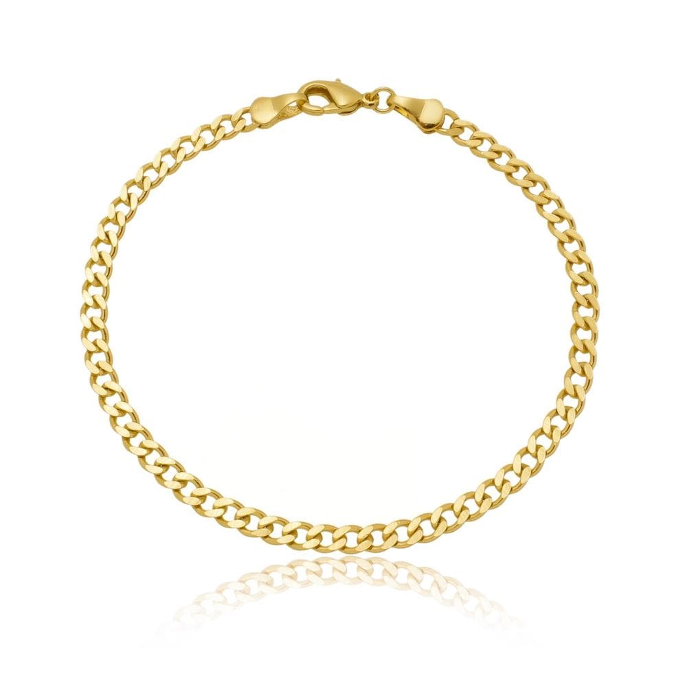 Pulseira Masculina Groumet Folheada A Ouro 18K