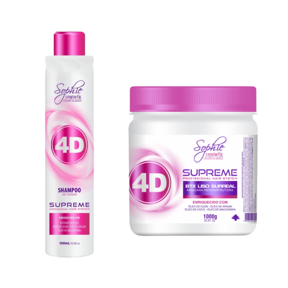 Kit shampoo anti-residuos supreme 1L + botox Liso surreal 1kg sophie cosmetic