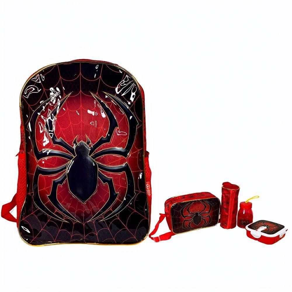 Kit Mochila Escolar Infantil Homem Aranha Cor: Vermelho