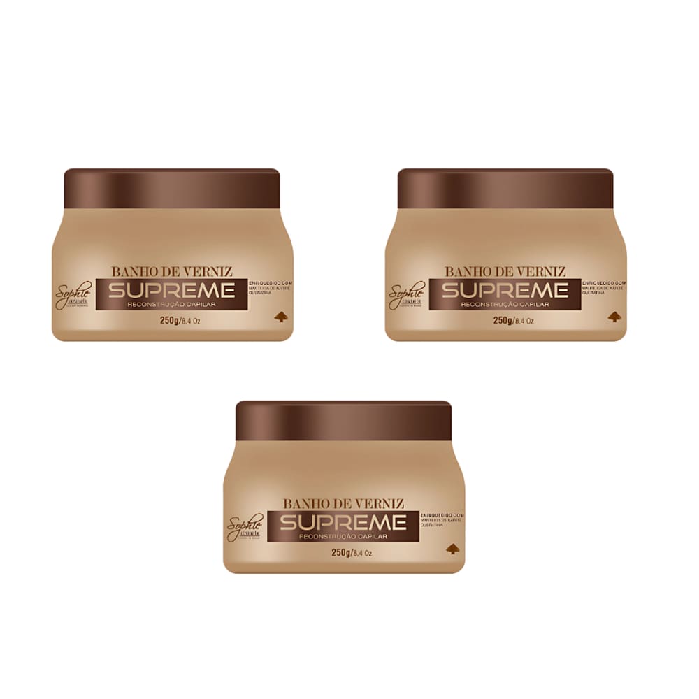 Kit 3 Mascaras Reconstrução Banho de Verniz 250g