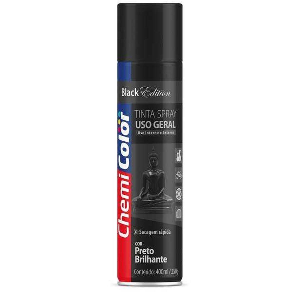 Tinta Spray Chemicolor Brilhante Preto 400ml
