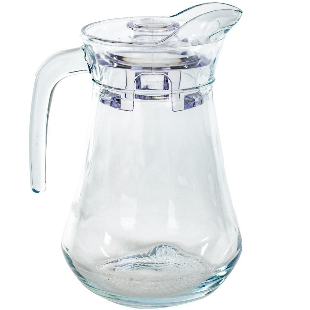 Jarra Vidro Lisa Drink Sucos Tampa Acrílico 1,5 Nowra Wincy