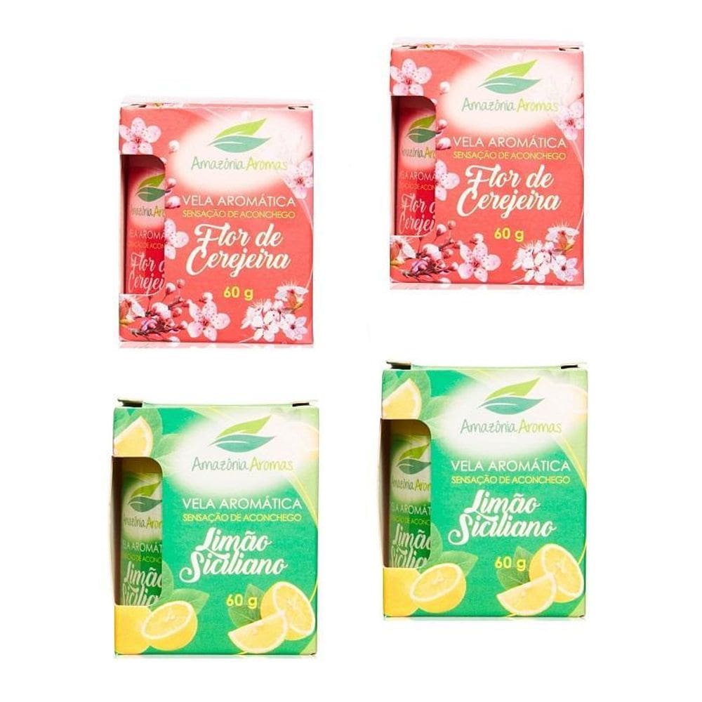 Vela Aromática Flor De Cerejeira E Limão Siciliano Amazônia