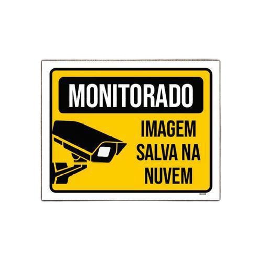Placa Monitorado Imagem Salva Na Nuvem 36X46