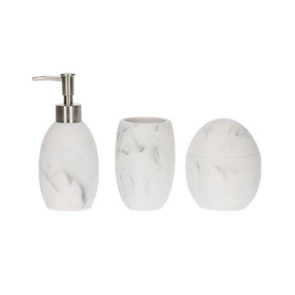Kit Banheiro Saboneteira, Pote, Porta Algodão Mart 19657
