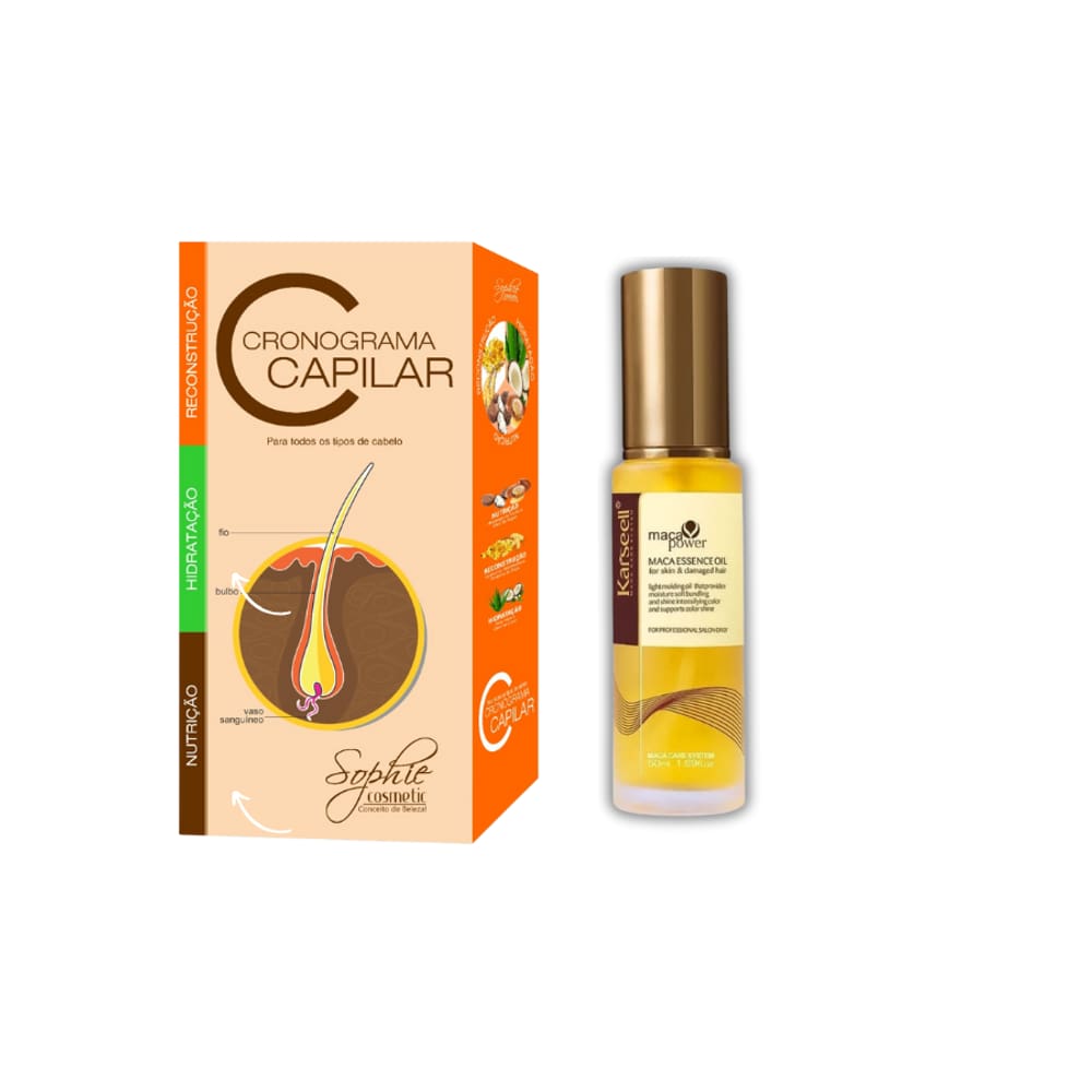 Kit Combo Cronograma Capilar + Óleo Reparador Marroquino Karseell 60ml