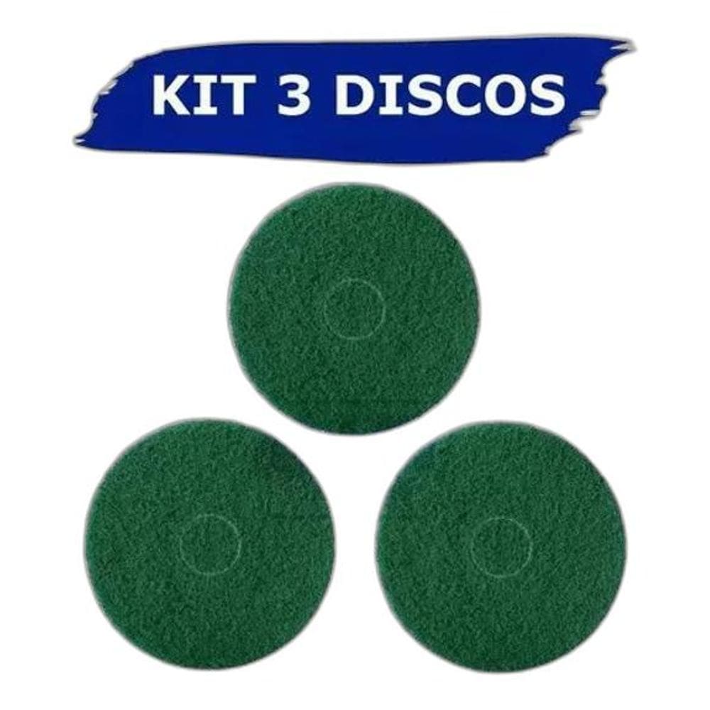3 Disco Limpeza Verde 510Mm Enceradeira Scotch-Brite 3M