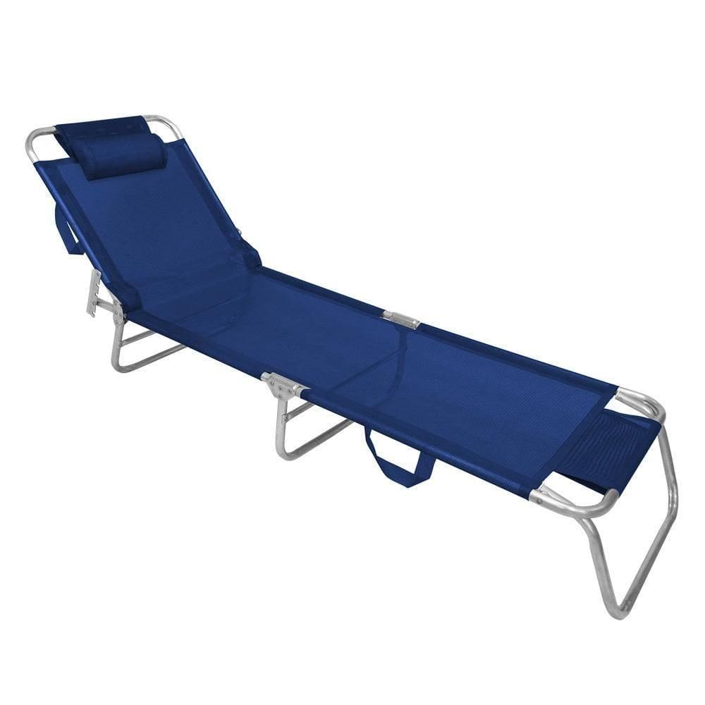 Cadeira Espreguiçadeira De Alumínio Master Cores Zaka Azul